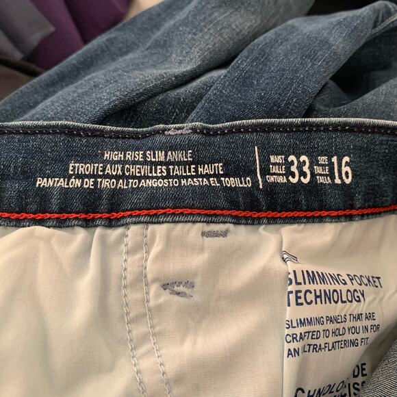 Tommy Hilfiger Women's High Rise Slim Ankle Jeans Cotton Denim Blue Size 33 - Picture 10 of 12